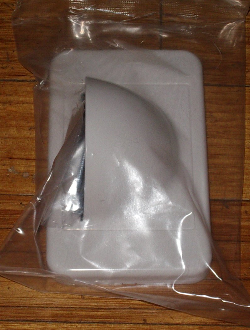 White Bull Nose Brush-Type Wallplate for Cable Entry/Exit - BNWP01