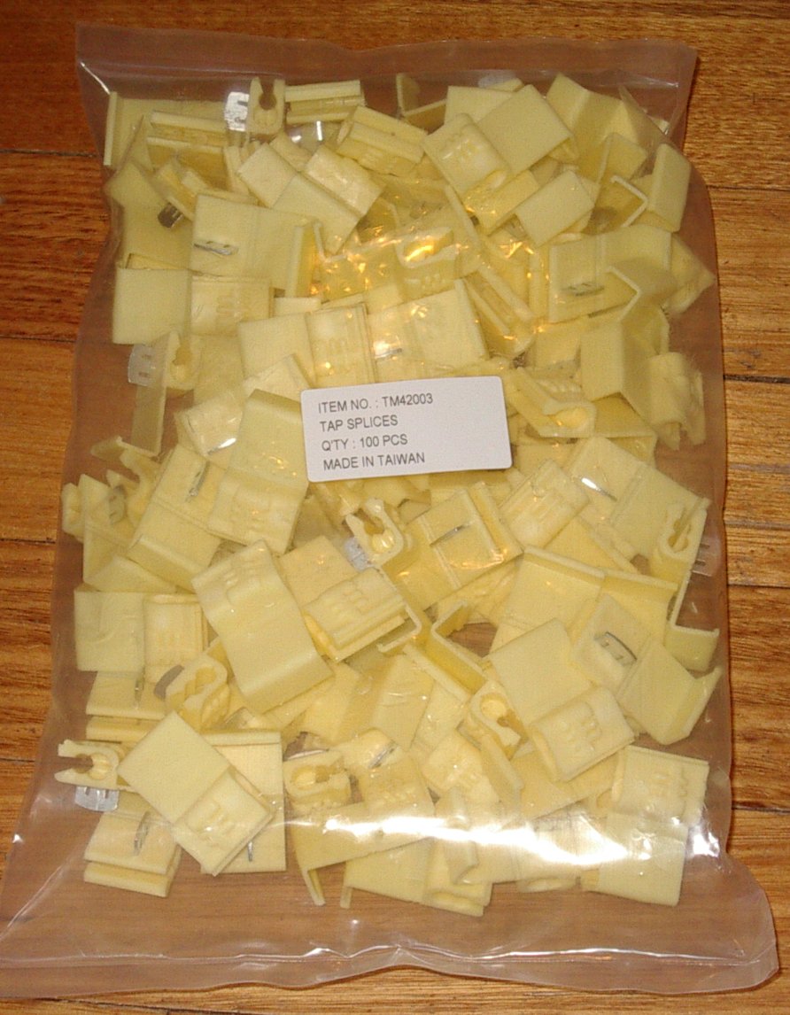Yellow Color Insulated Electrical Tap Splice Terminals, Pack of 100 Pieces - Part Number TM42003-100