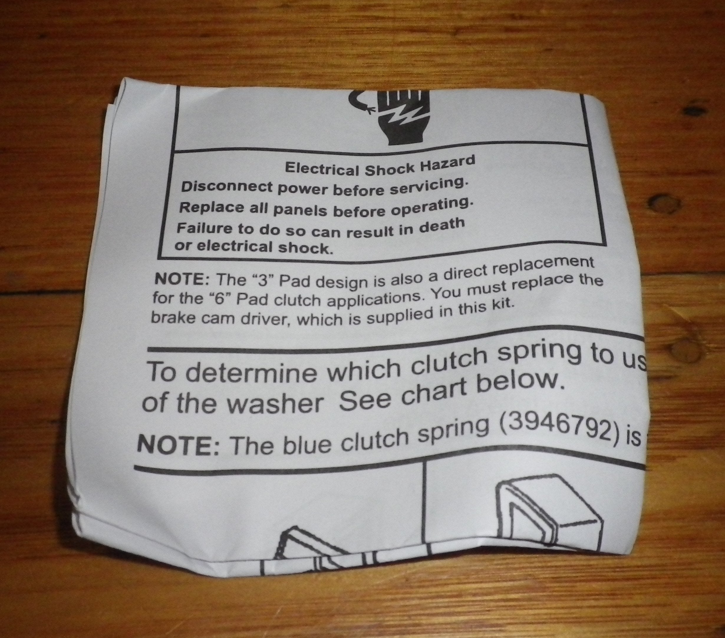 Whirlpool Large Automatic Washing Machine Aftermarket Compatible Clutch and Lining Kit - Replacement Part # WA285785A