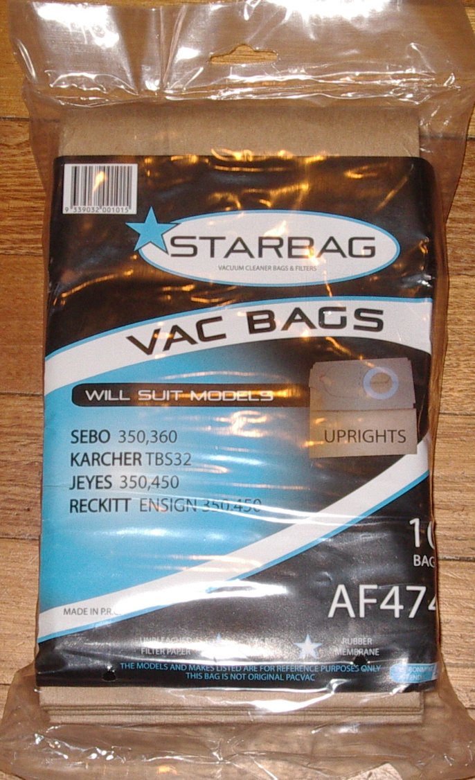 High - Quality Disposable Vacuum Cleaner Bags for Windsor, Hako, Cleanfix BS350, 450 - Pack of 10 Pieces (Part # AF474)