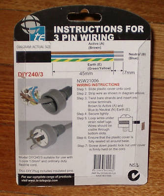 High - Quality White Three - Pin 10 - Ampere 240 - Volt Mains Plug Top for Electrical Appliances - Part # ACP3102