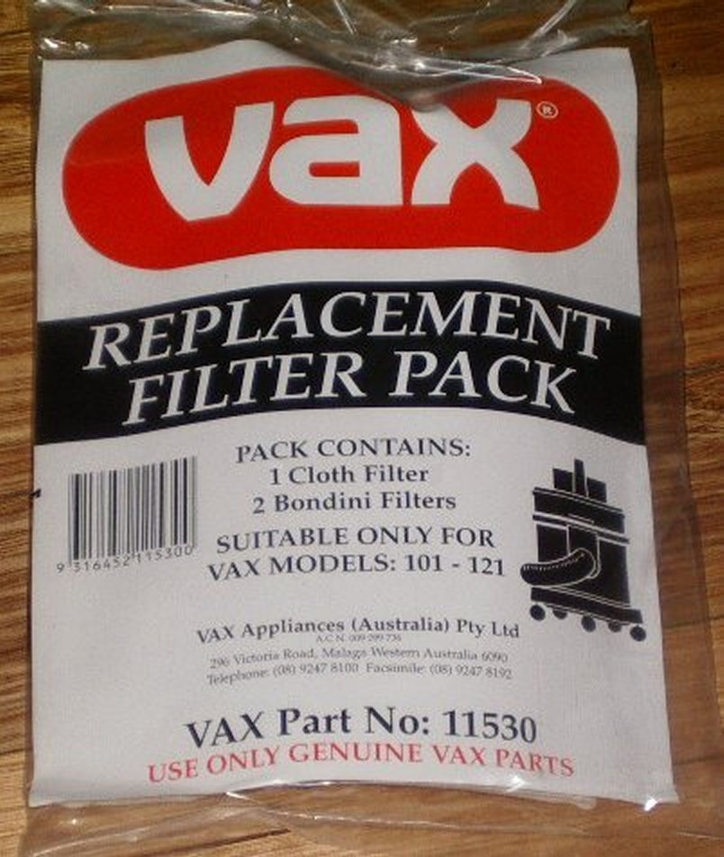 Vax 101 & 121 Genuine Replacement Cloth & Bondini Filter Pack - Part # 11530