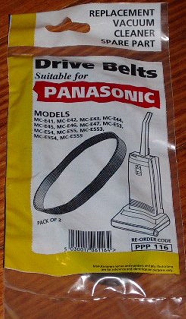Panasonic Upright Vacuum Cleaner Agitator Drive Belts - Pack of 2 (Part # PPP116)