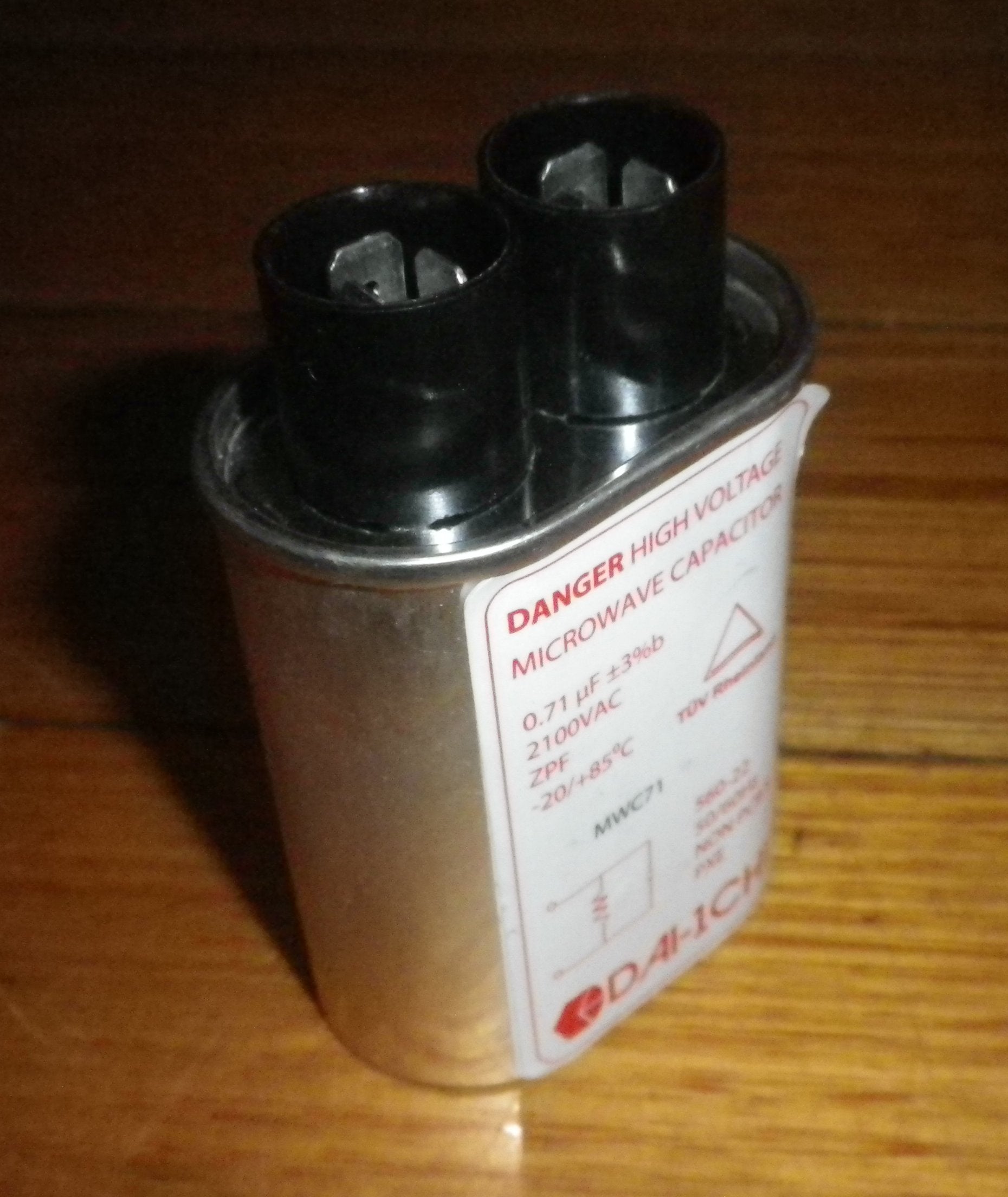 Daichi 0.71MFD 2100V High Voltage Microwave Oven Capacitor - Part # MWC71