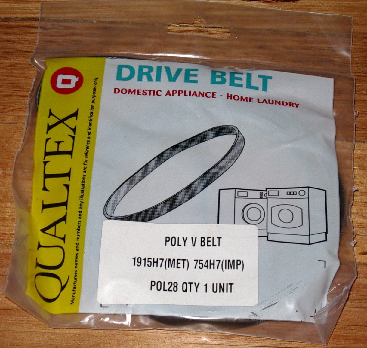 High - Quality Replacement Drum Belt 1915H7 (Part # POL28) for Hotpoint, Creda, Electra, Indesit, Pye, and Euromaid Appliances