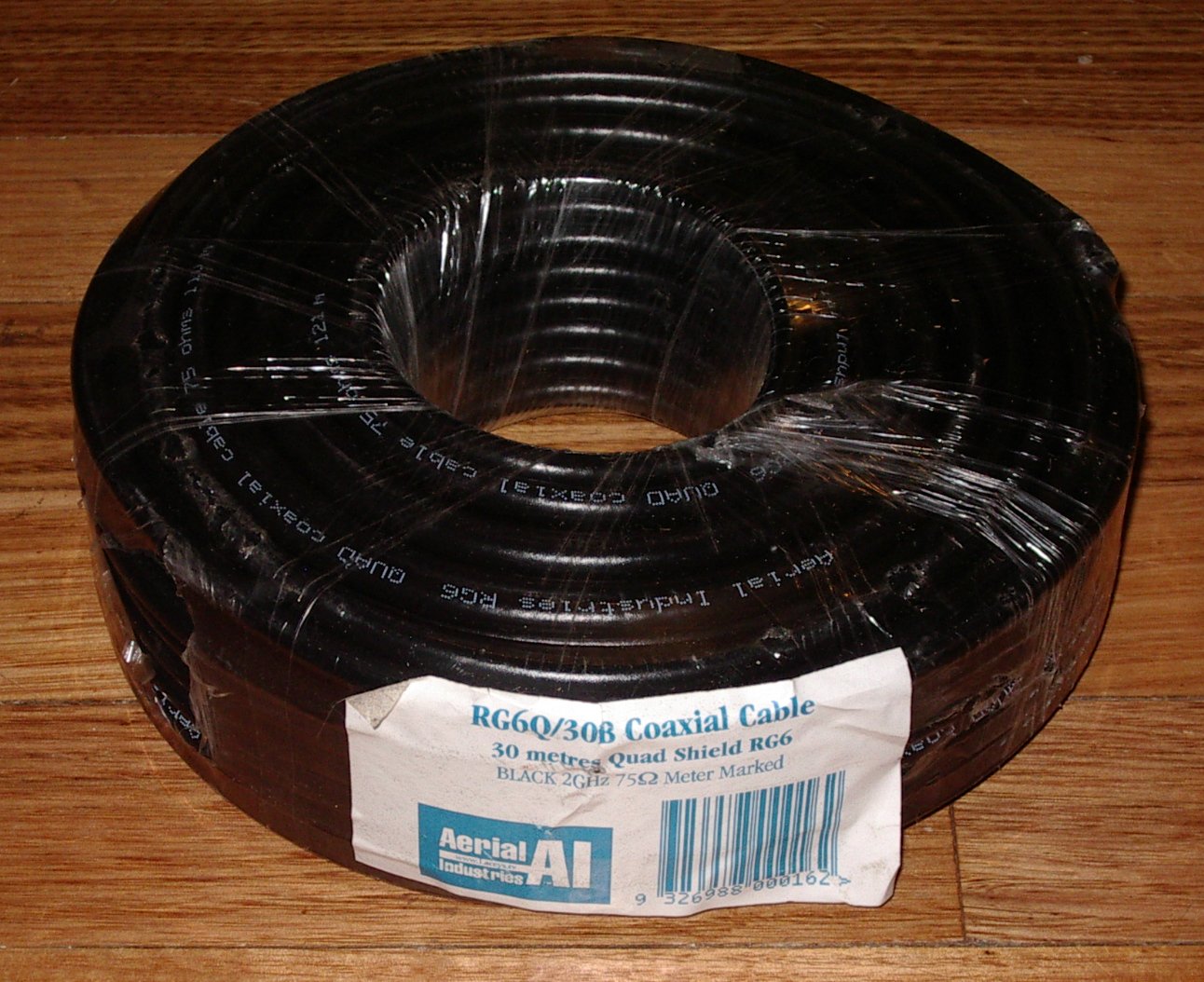 30-Meter Roll of High-Quality RG6 Quad Shielded 75ohm TV Coax Cable - Part # RG6Q/30B