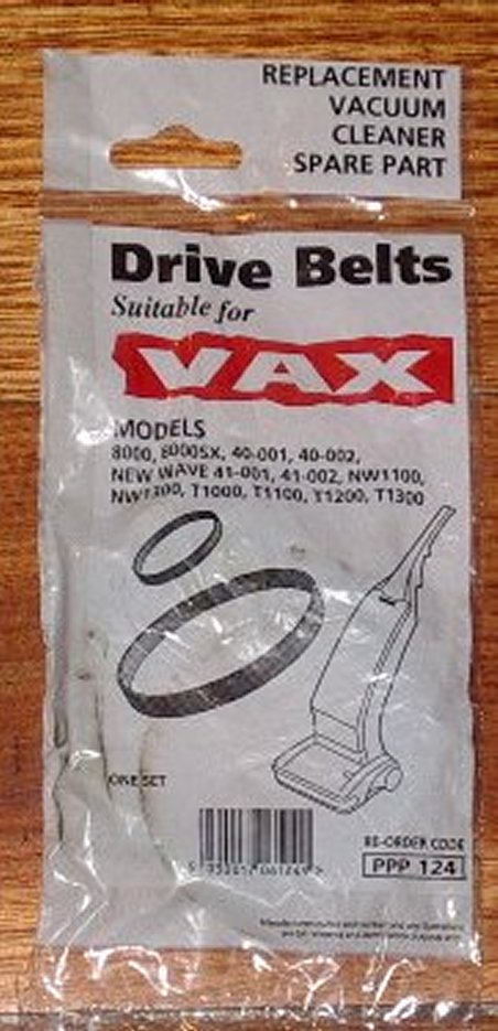 Vax Upright Vacuum Cleaner Compatible Agitator Brush Roller Drive Belt Set (Pack of 2) - Qualtex Part # PPP124