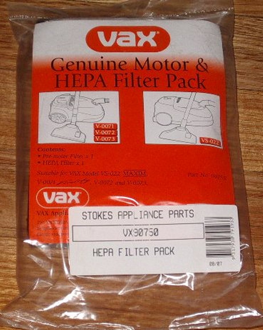 Genuine Vax Hepa Filter Pack for Cygnus, Maxim, and Vitality Models - Part Number 90755