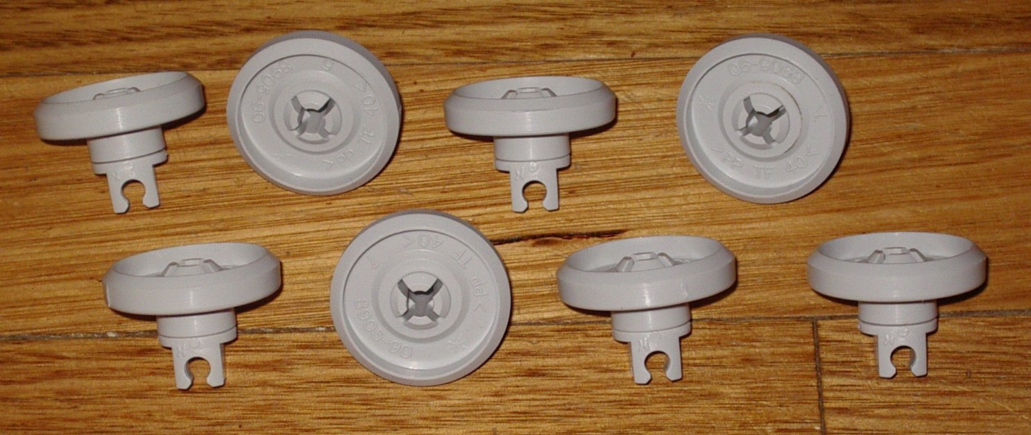 Vulcan Dishlex Global Dishwasher Lower Basket Replacement Wheels - Pack of 8 Pieces (Part # DWK003x8)