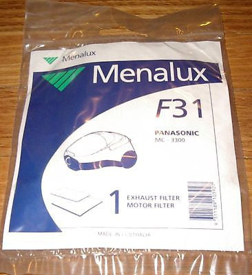 Panasonic MC - 3300 Vacuum Cleaner Motor & Exhaust Filter Set (Part F31, Pack of 2)