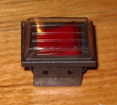 Red Illuminated DPST Rocker Switch with Clear Plastic Cover # A31A