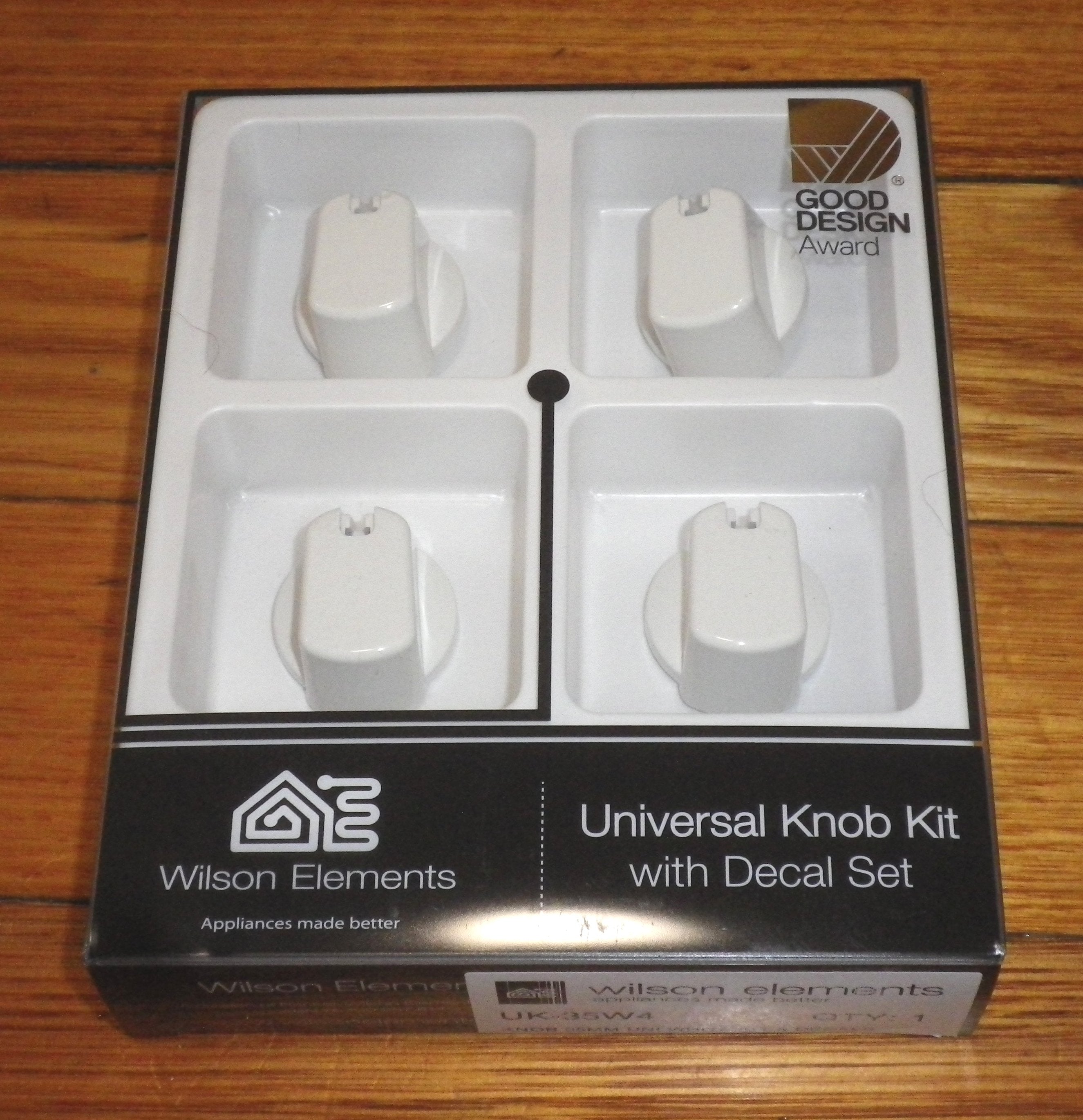 Universal White 35mm Gas or Electric Stove Control Knob Kit (Pack of 4) - Part Number UK-35W4