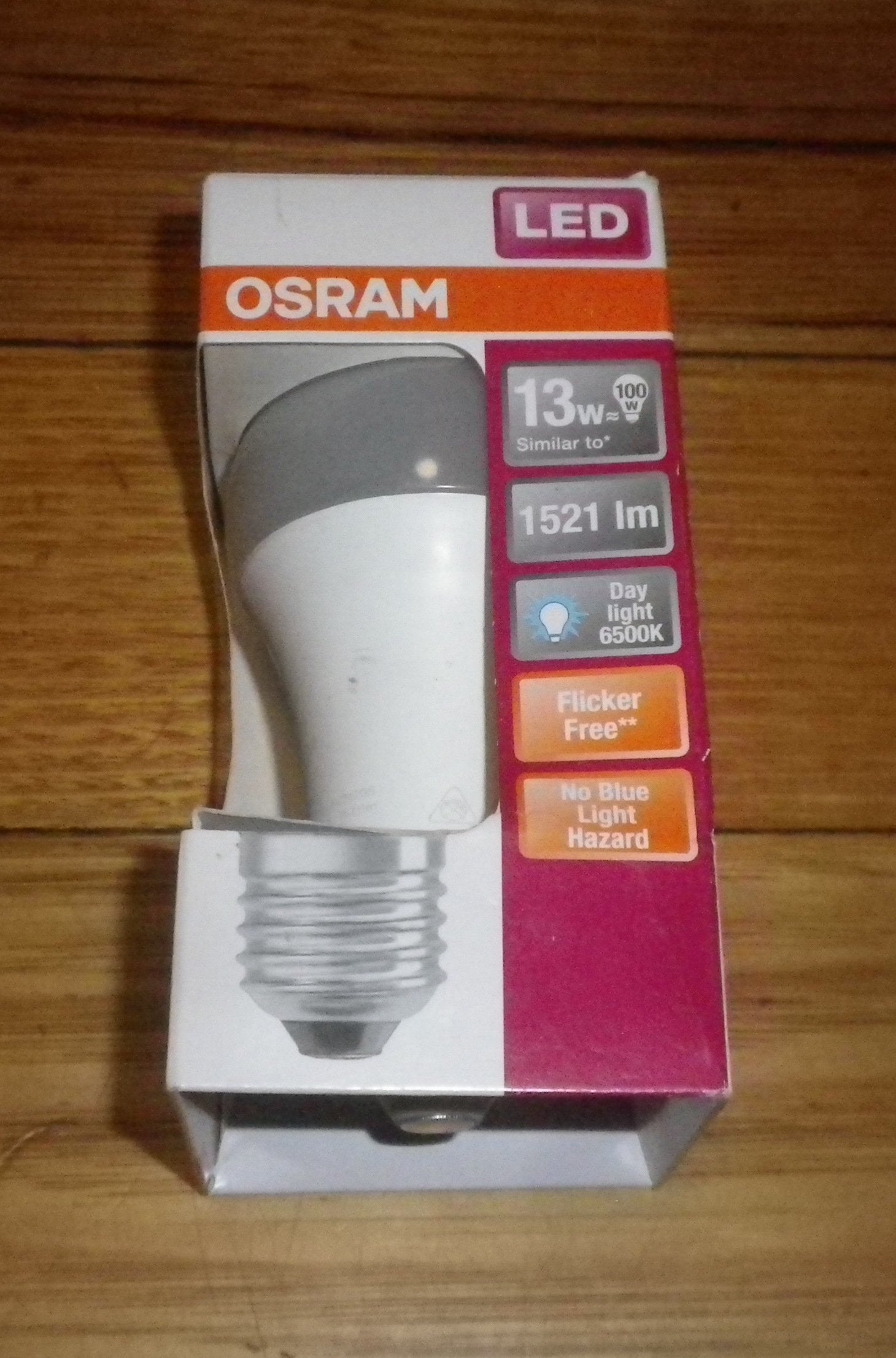 Osram 13W ES E27 LED Daylight Classic Globe - 1521 Lumens, Part #412675