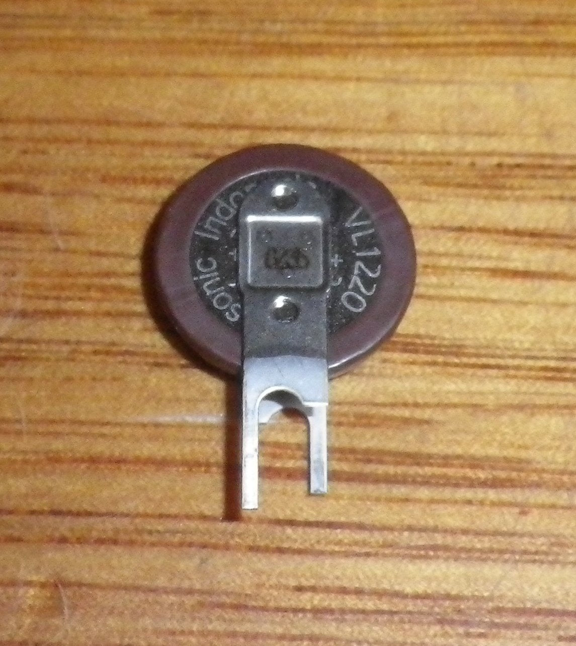 3-Volt Rechargeable Vertical Mount Lithium Battery (VL1220-VCN) with Solder Tags for Circuit Boards