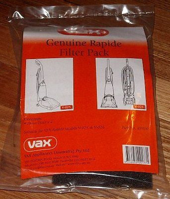 Authentic Vax Rapide Foam Filters - 2 Pack, Part #87500, VX87500