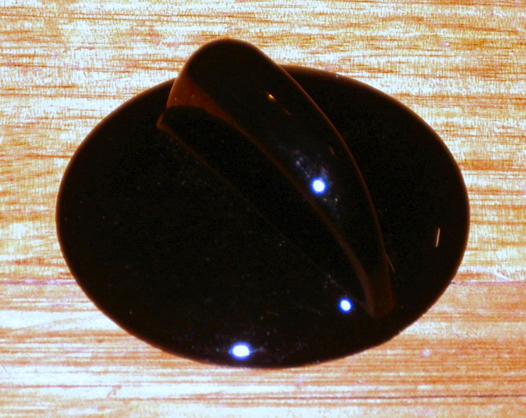 High - Quality Simpson Esprit Black Hotplate Control Knob for Stainless Steel Stoves - Part Number 0019007856