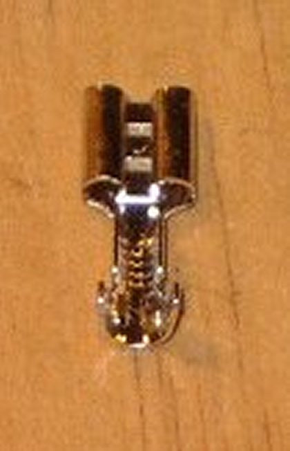 100-Piece Pack of 6.4mm Nickel-Plated Heat-Resistant Female Spade Terminals - Part # QCN1.25-6.4-100