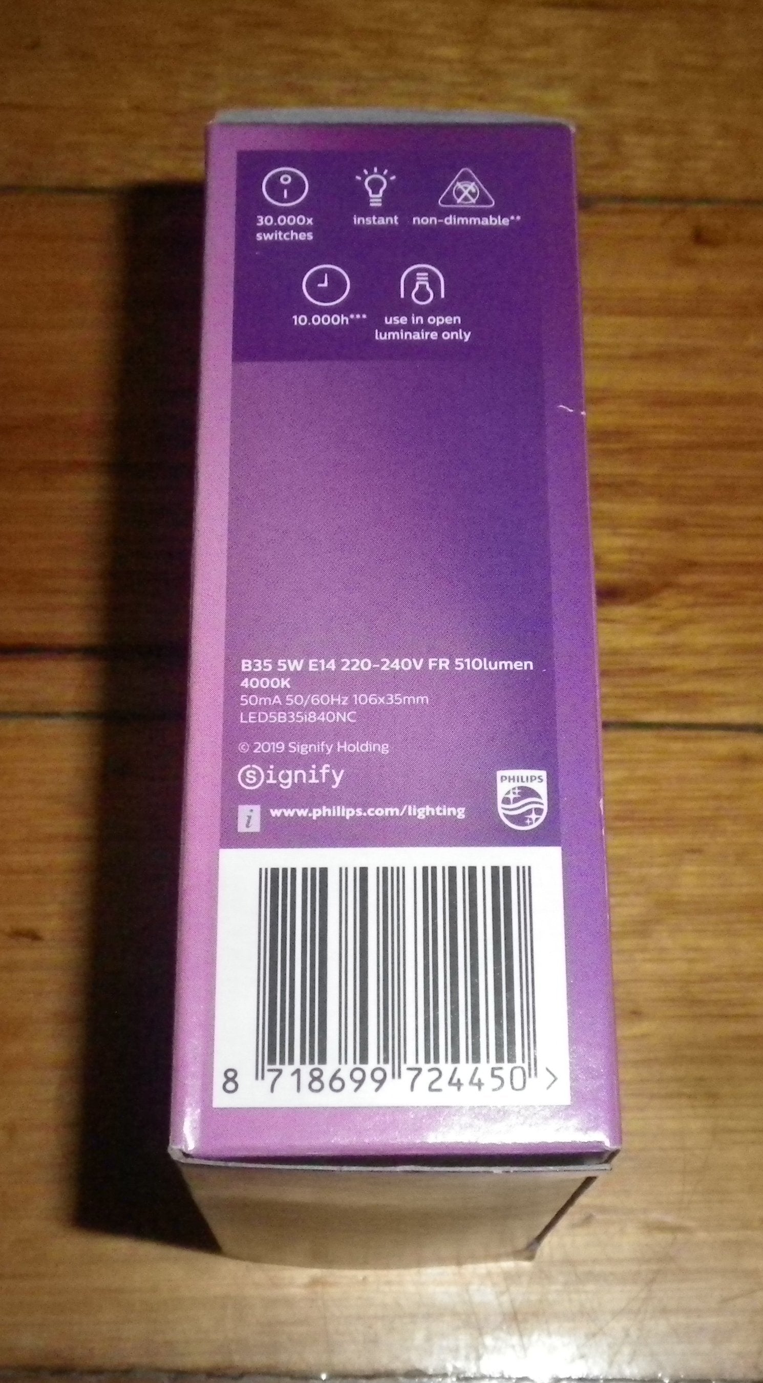 Philips 5W Cool White LED SES Candle Bulbs (Pack of 2) - Part # 724450