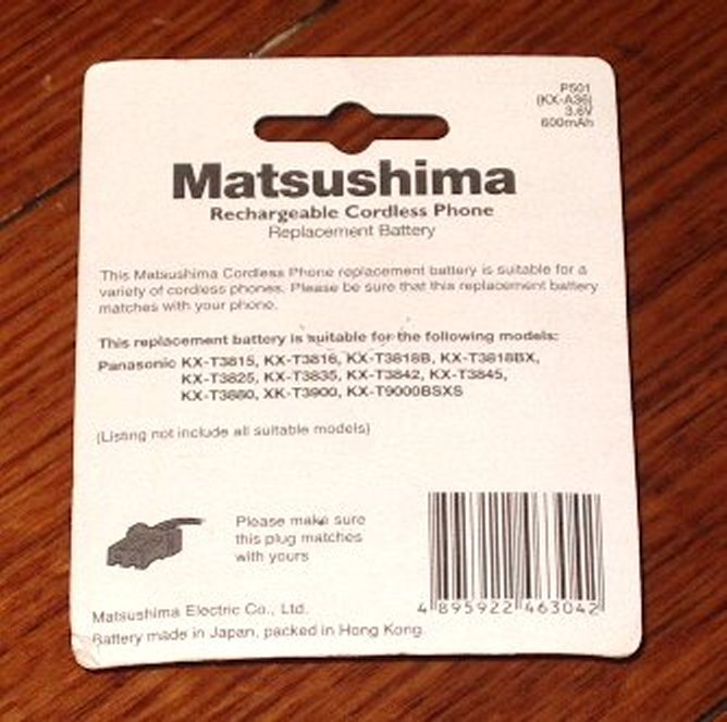 Panasonic 3.6V 3X AA Rechargeable Nickel Cadmium Phone Battery - Part RBP11