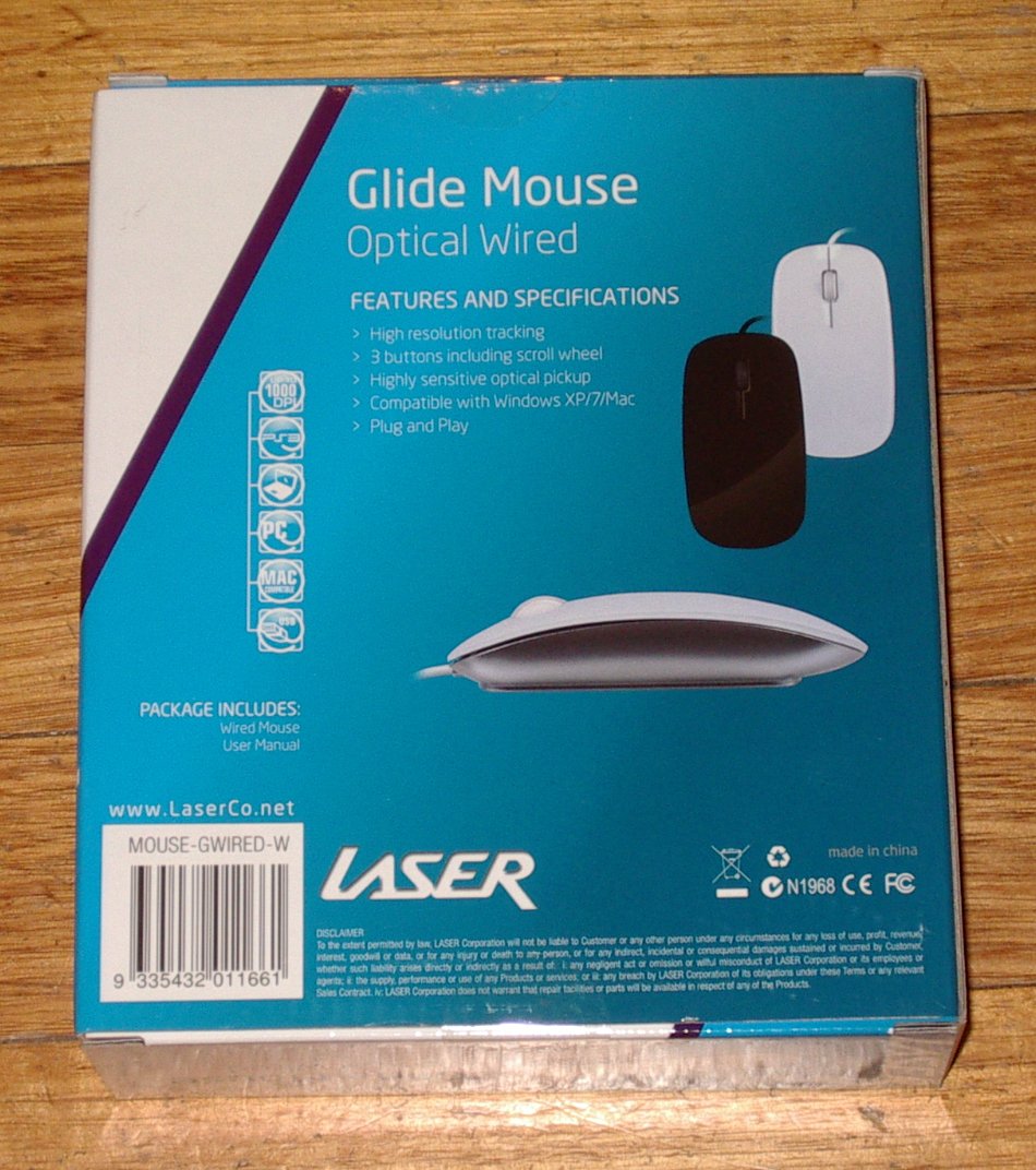 Slim USB 3-Button Optical Computer Mouse with Scroll - MOU213WH