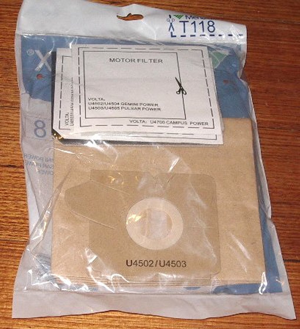 Volta Gemini U4502 - U4505 Disposable Vacuum Cleaner Bags - Part Number T118N, Pack of 5 with Filters