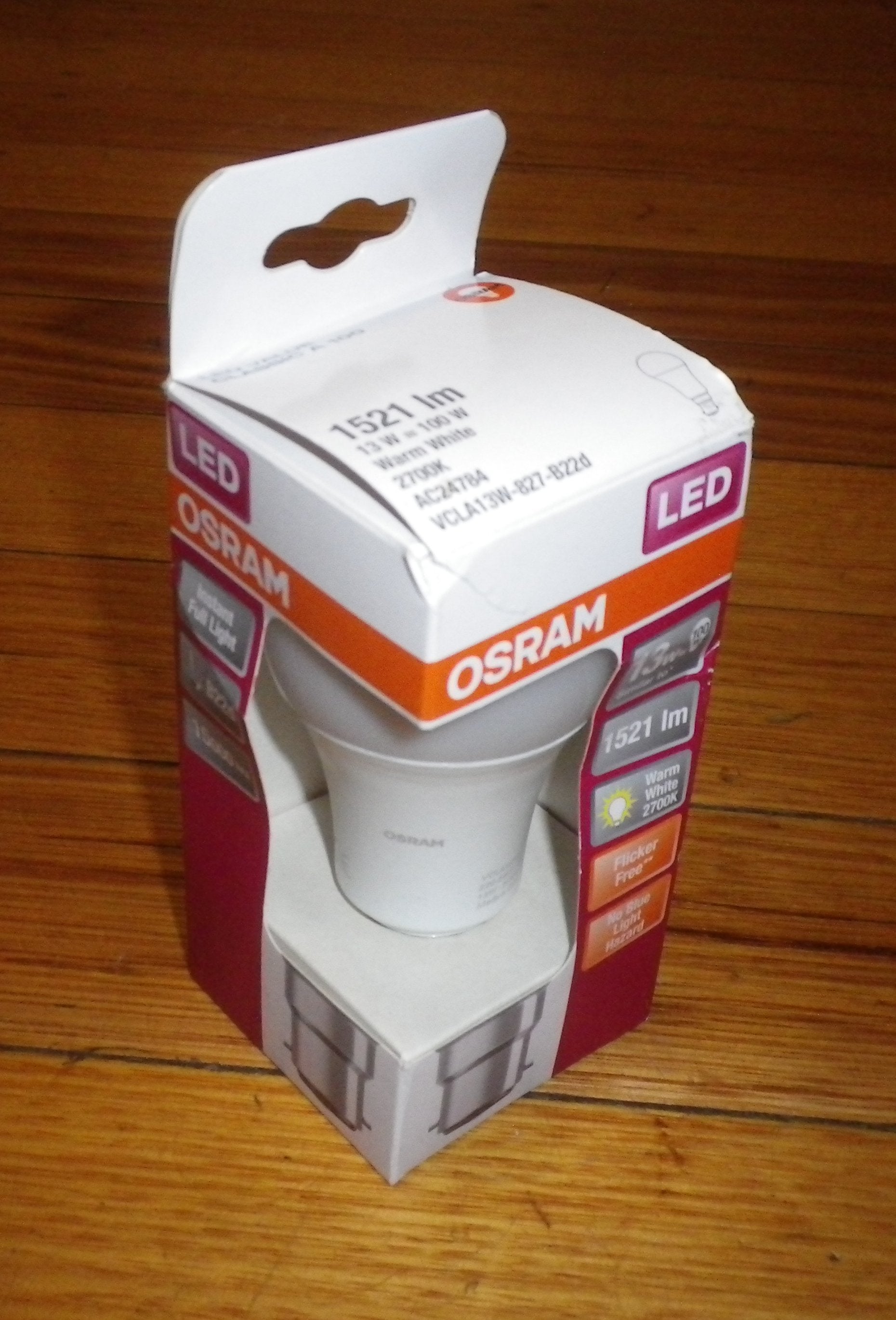 Osram 13Watt Warm White Classic Frosted Globe B22d BC - Part # 412538
