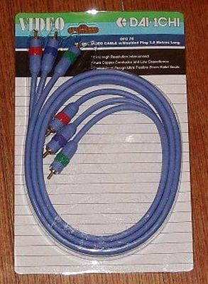 1.5m High - quality OFC RGB/YUV Video Lead with 3 X RCA to 3 X RCA Plugs - Part # OFC70