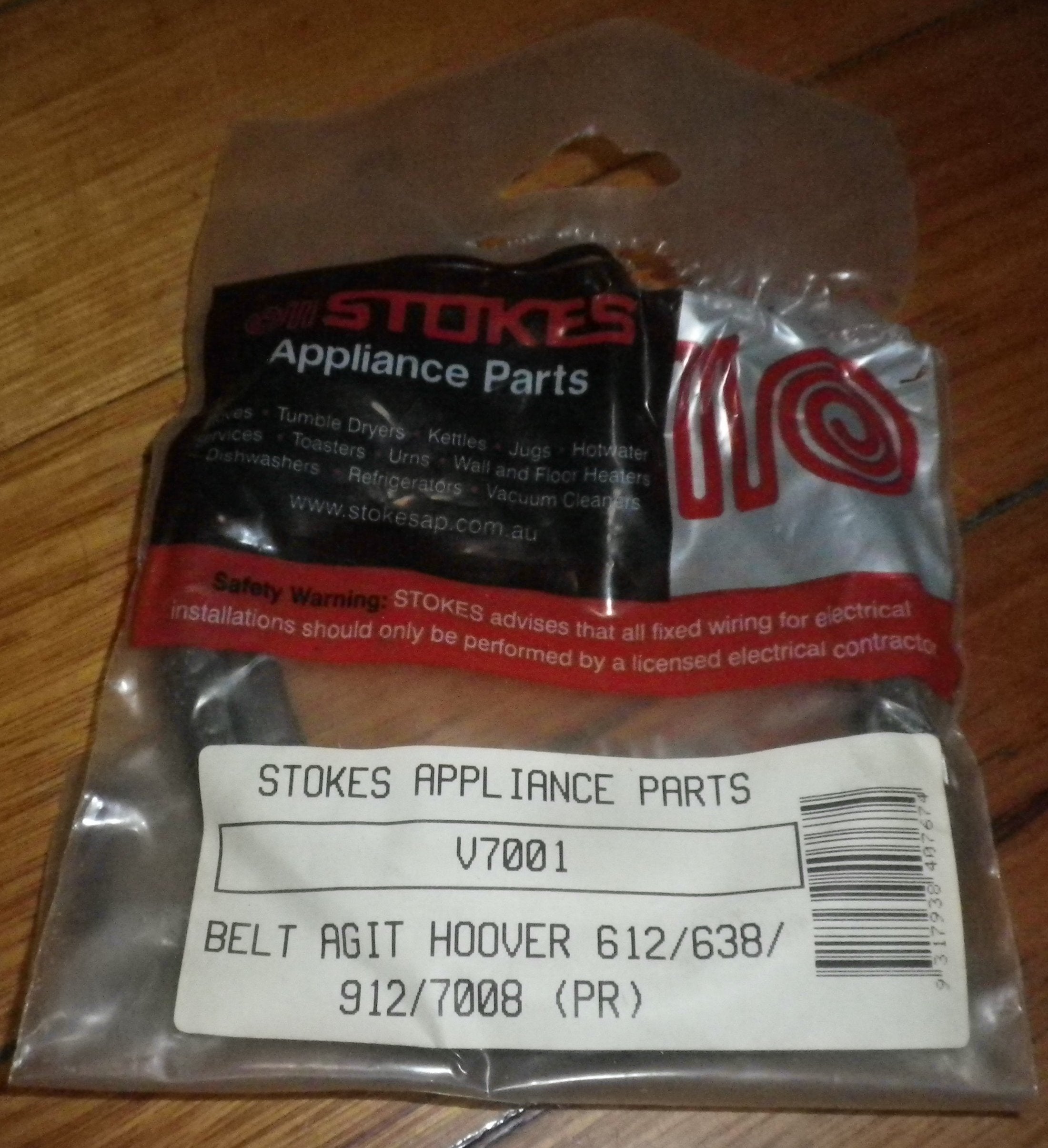 Pack of 2 Replacement Drive Belts for Hoover 612 and 912 Vacuum Cleaner Agitator Brush - Part # V7001