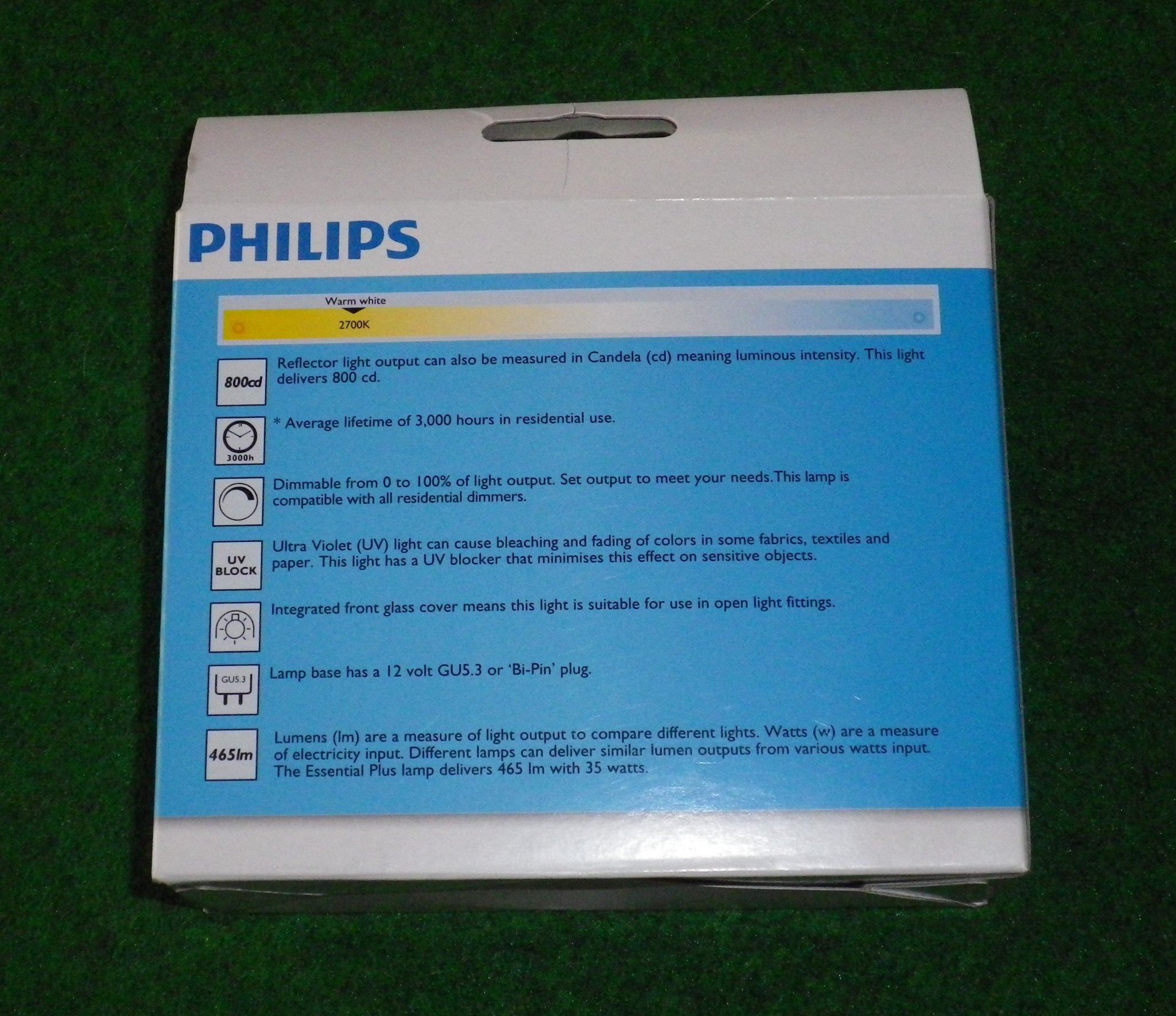 Philips 35W 12V MR16 36° Dichroic Halogen Bulbs - Pack of 6 (Part # 230526)