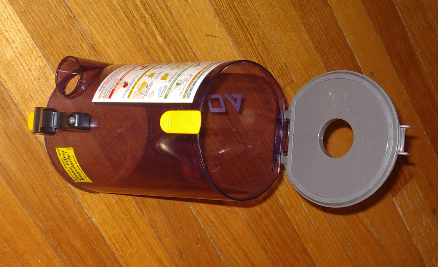 Purple Volta PowerGlide U3282AVZ Vacuum Dust Container with Bottom Lid - Part 80448-16