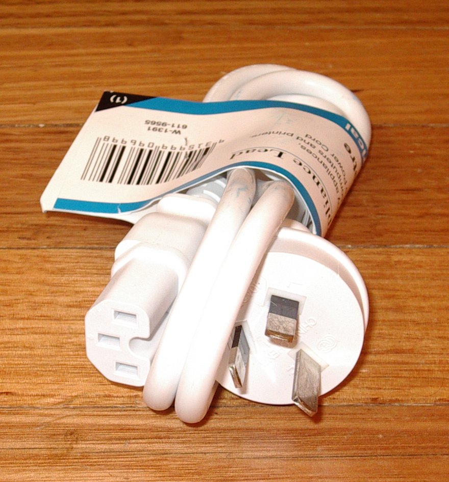 1-Meter White IEC Cord for Kettle and Jug Appliances - Part # ACL140