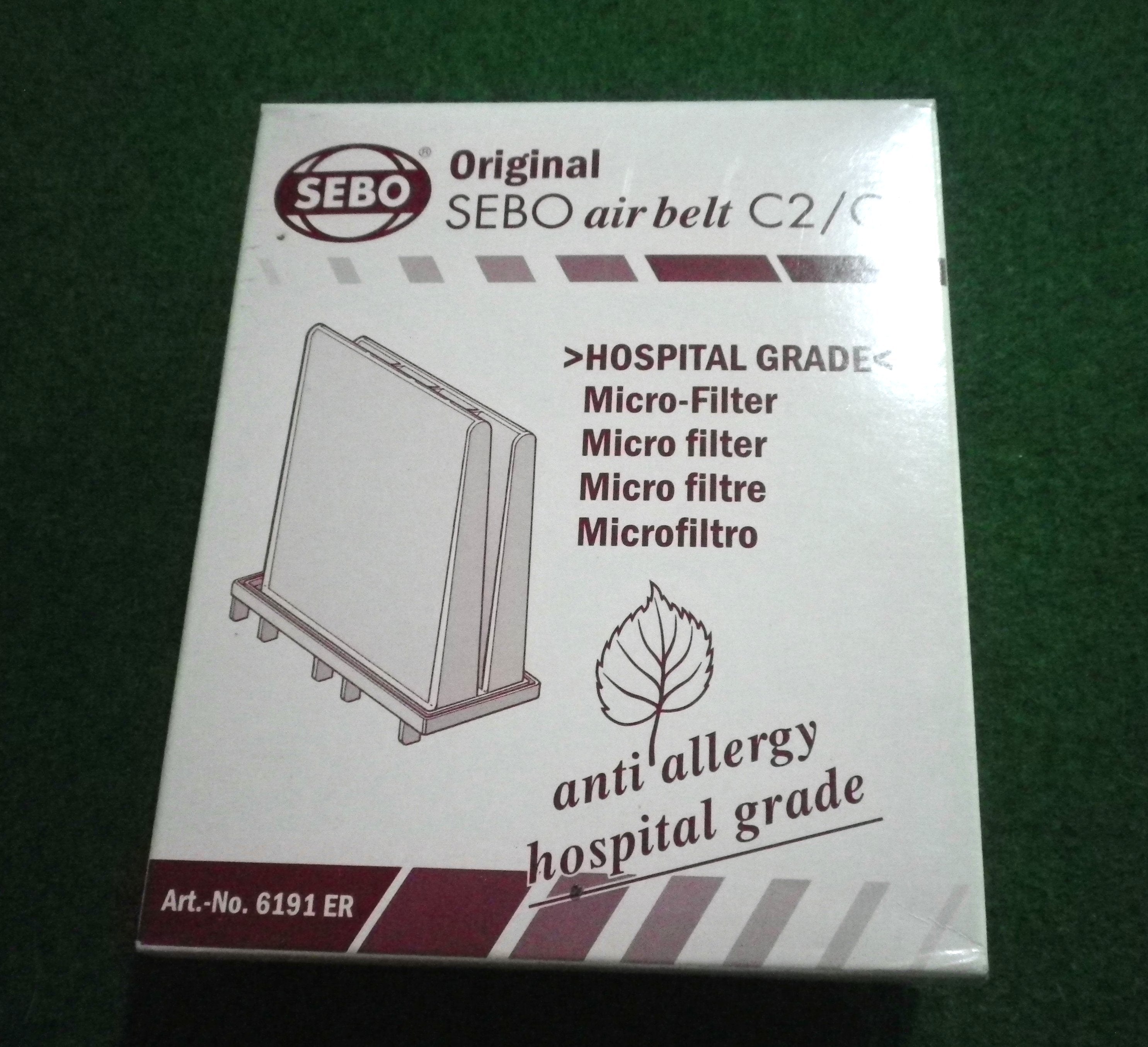 Sebo High - Efficiency Micro Filter Air Belt for C2 and C3 Vacuum Cleaners - Part # VC6191ER