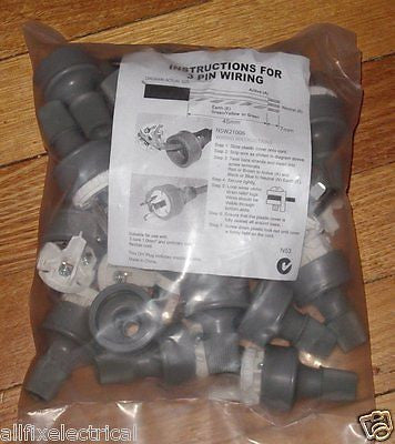 Grey 10 Ampere 240 Volt Three - Pin Australian Mains Plug Tops for 3 - Wire Cables (Pack of 20) - Part # ACP3123 - 20