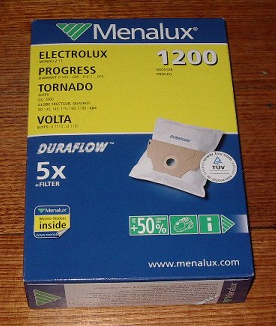 High - Efficiency and High - Filtration Vacuum Cleaner Bags - Volta Mondo, Elyps Duraflow Part # 1200 (Pack of 5 with 2 Filters)