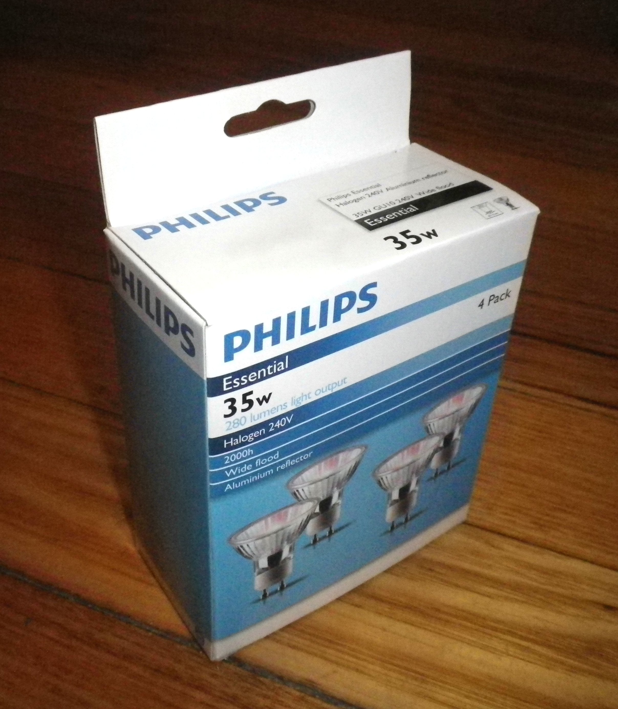 Philips 35W 240V GU10 PAR16 Dichroic Halogen Bulbs (Pack of 4) - Part # 661641