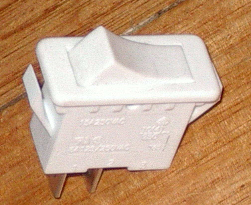 2-Way Single-Pole Single-Throw (SPST) Rocker Switch - Heat Selection Switch for Hoover and GE Dryers, Light and Fan Switch for Westinghouse Stoves - Part Number 460051