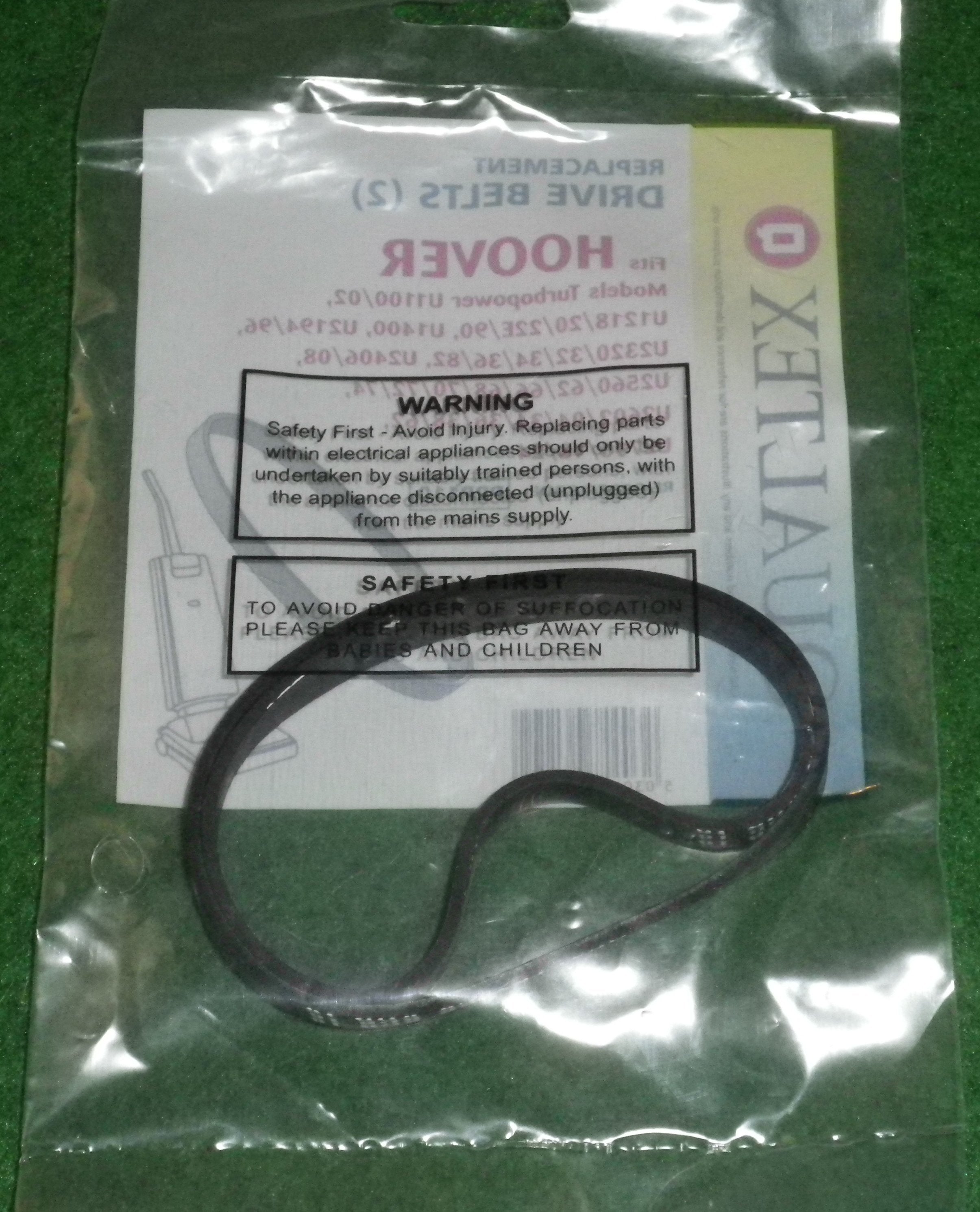 Hoover TurboLark and TurboPower Vacuum Cleaner Agitator Belts - Pack of 2 by Qualtex (Part # PPP110)