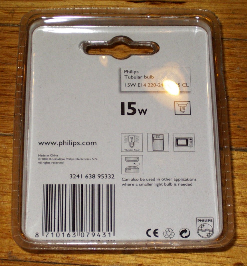 Philips 15W SES E14 Miniature Pilot Globe (Pack of 2) - Part # 079431