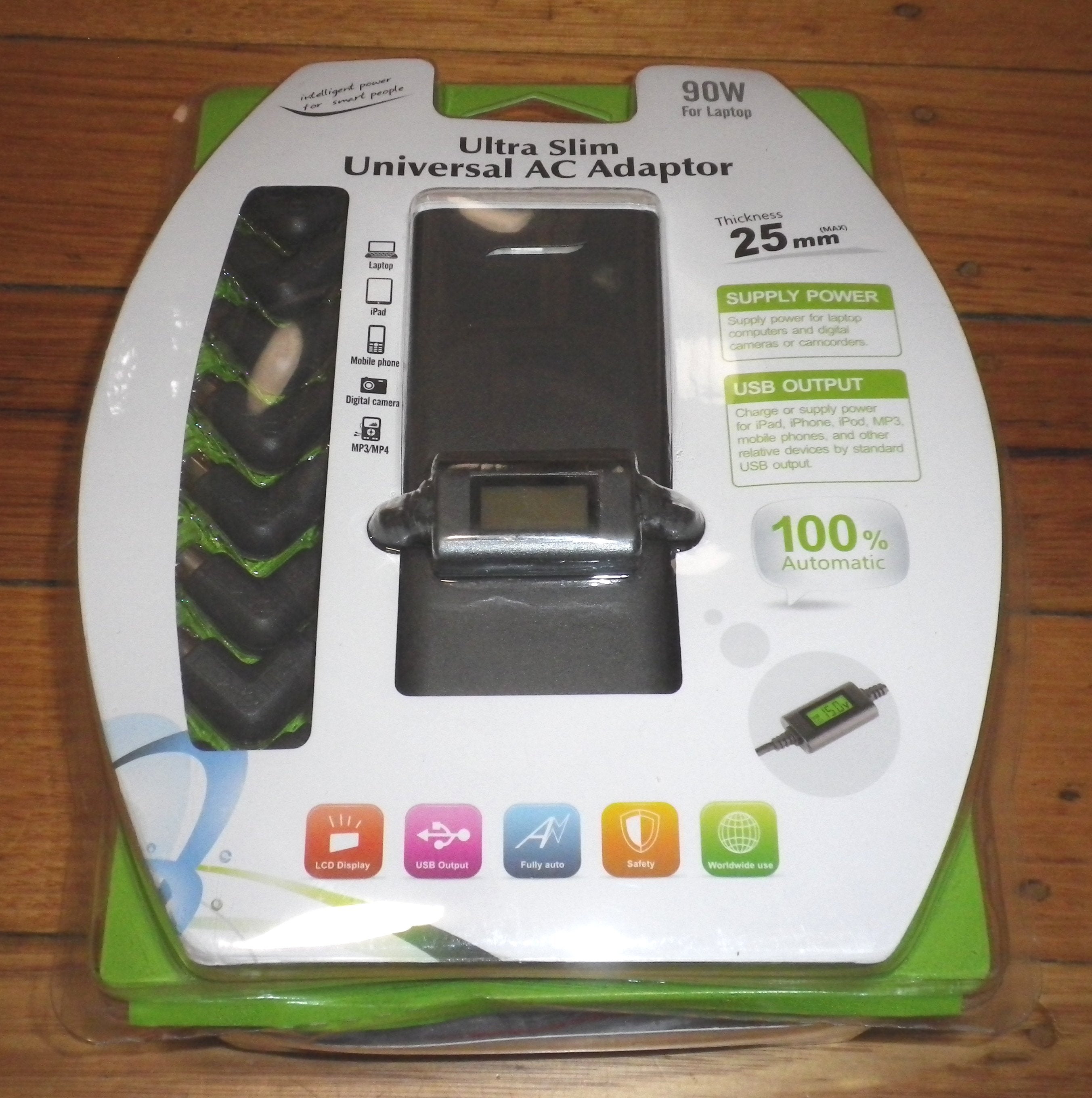 Highly Intelligent Universal 90-Watt Switch-Mode AC Adapter for Laptop Computers - Part # PAB90AL