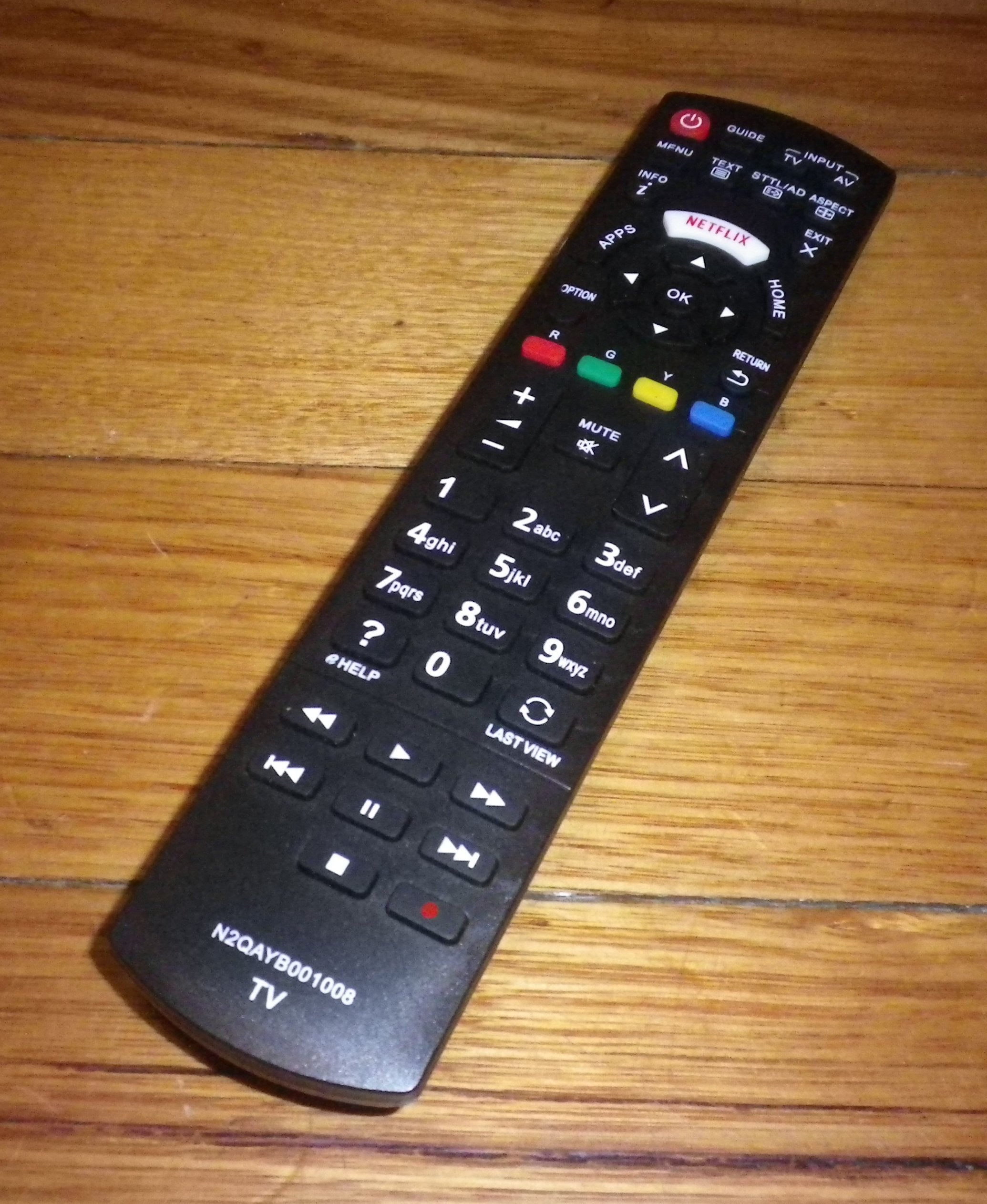 Highly Compatible Remote Control for Panasonic Viera LED Colour Television - Allimity Part # N2QAYB001008