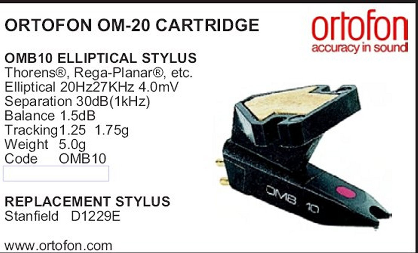 Ortofon High - Quality Magnetic Cartridge with Genuine OMB10 Stylus - Part # OMB10