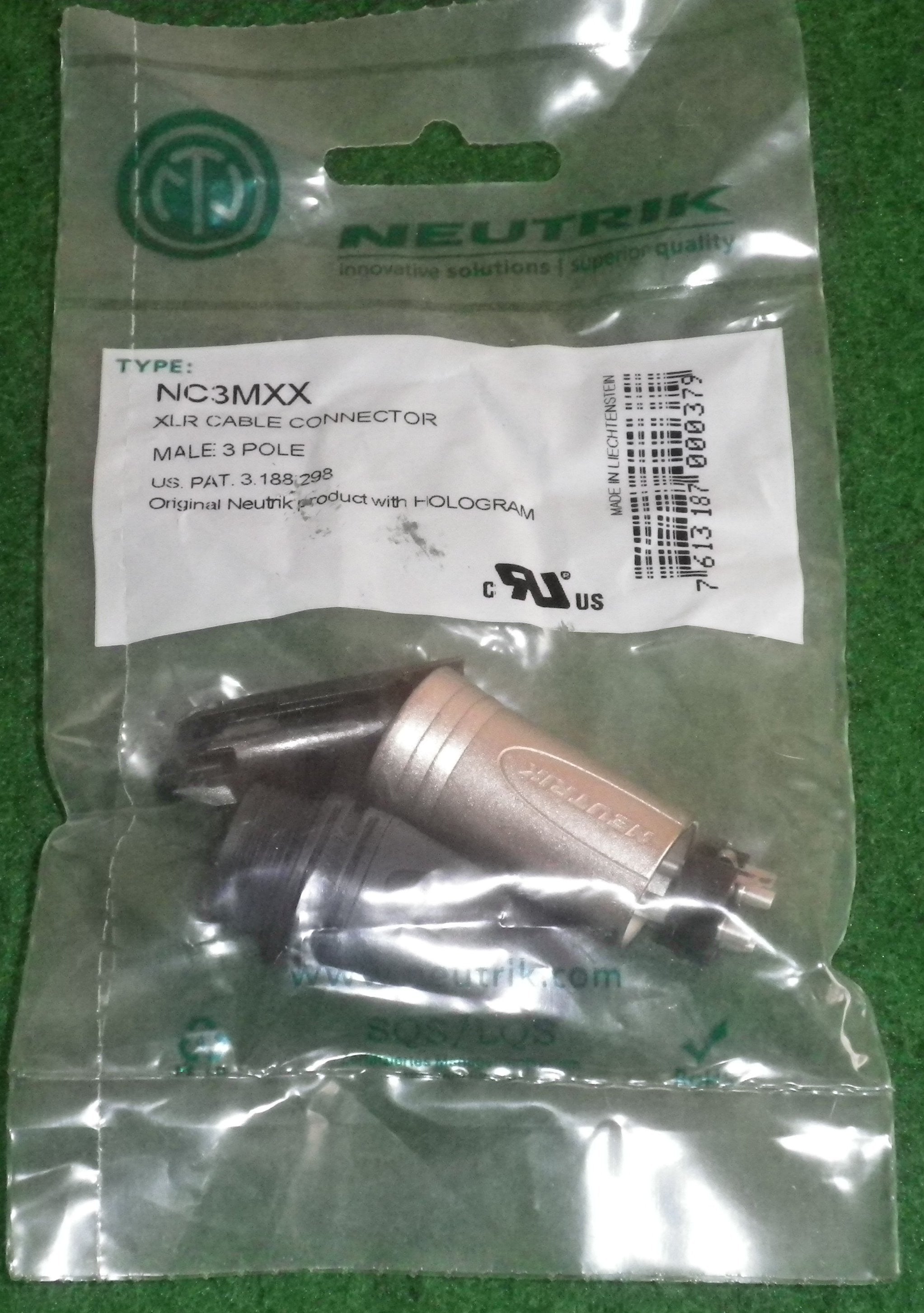 High - Quality Neutrik 3 - Pin Male XLR Audio Connector (Part # NC3MXX)