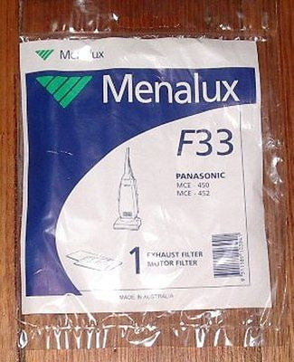 Panasonic Upright Vacuum Cleaner MC-E450, MC-E452 High - Efficiency F33 Filter Set