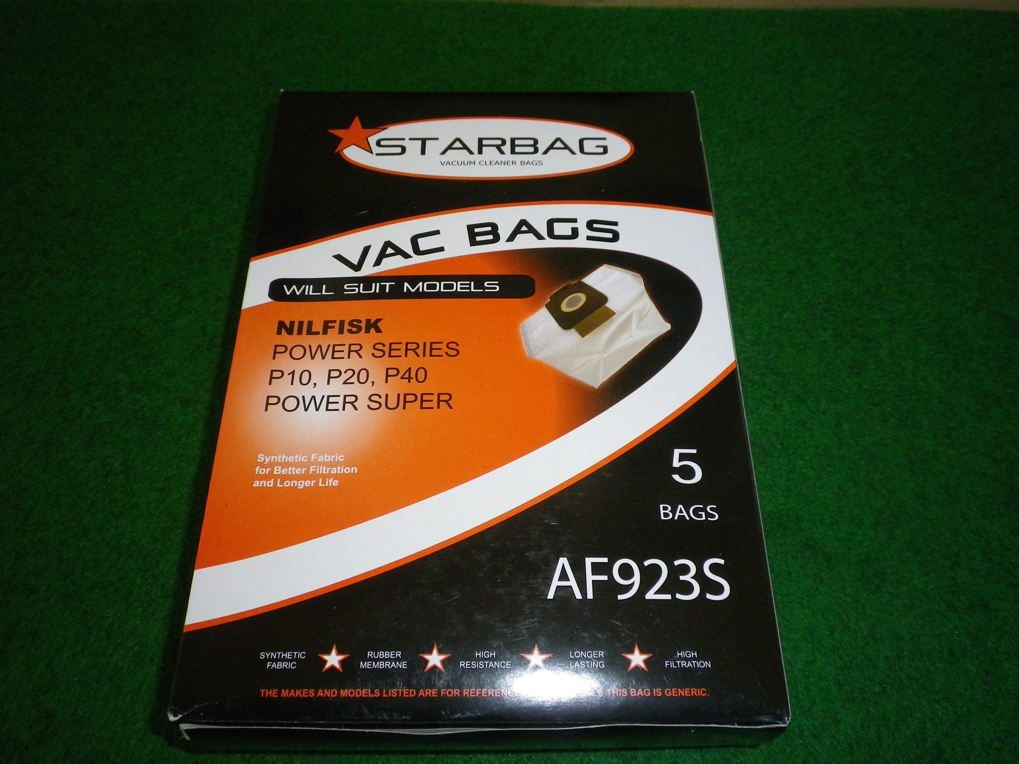 Nilfisk Power Series Compatible Synthetic Vacuum Cleaner Bags (Pkt 5) - Part # AF923S