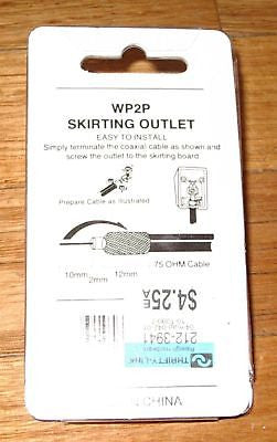 PAL Coaxial Antenna Architrave Wall Socket - Part Number WP2P