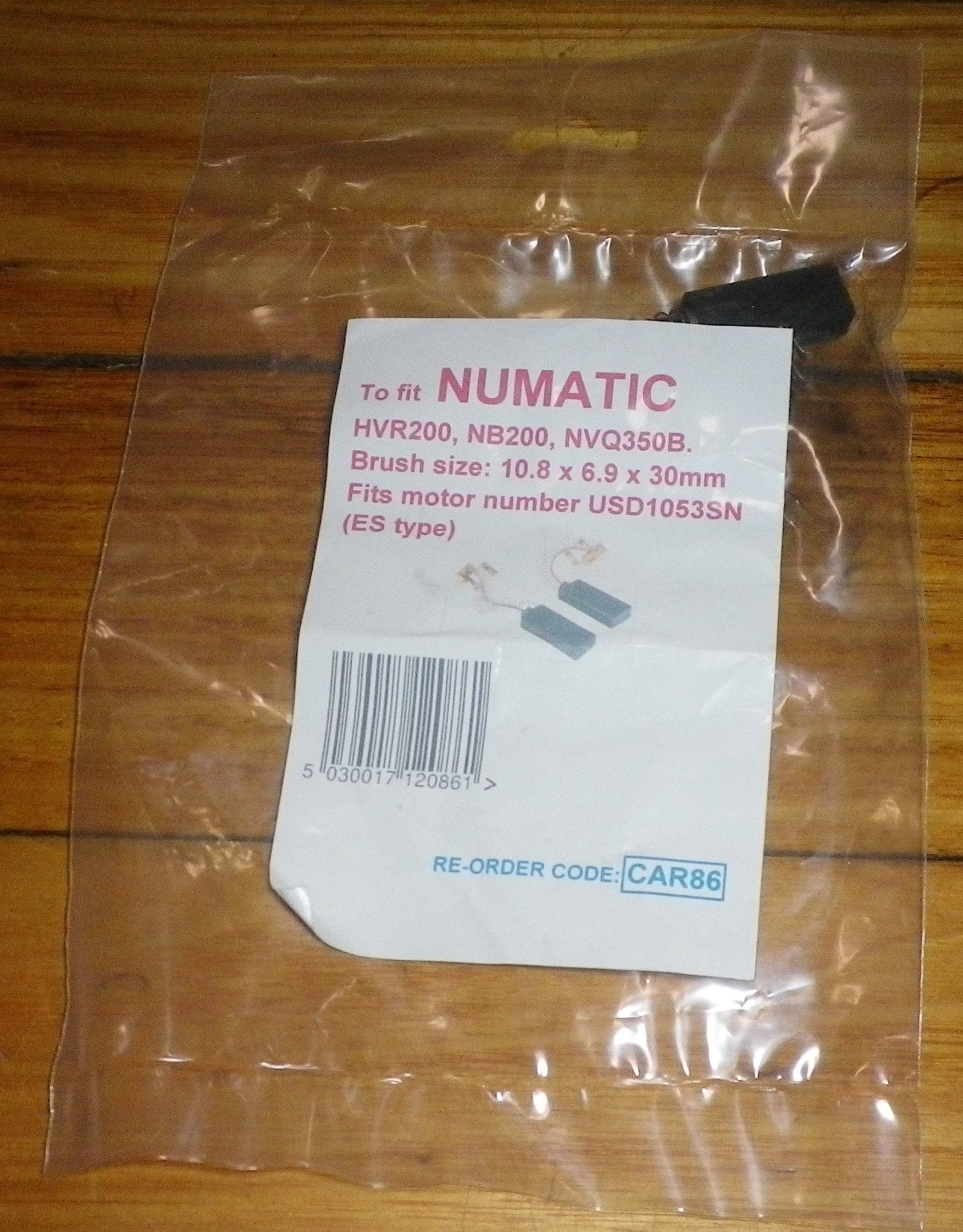 High - Quality Numatic Compatible Replacement Vacuum Cleaner Motor Carbon Brushes - Part Number CAR86