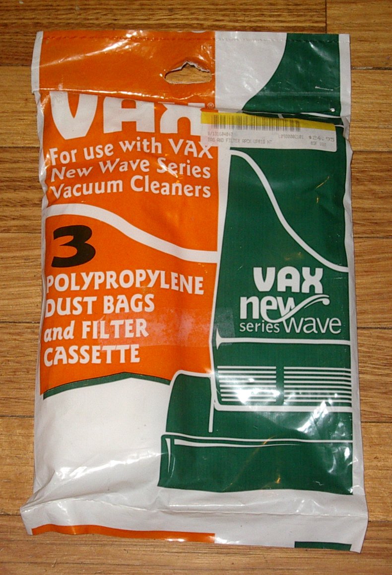 Genuine Vax New Wave Upright Vacuum Cleaner Replacement Bags and Filters - Part Number 122401033