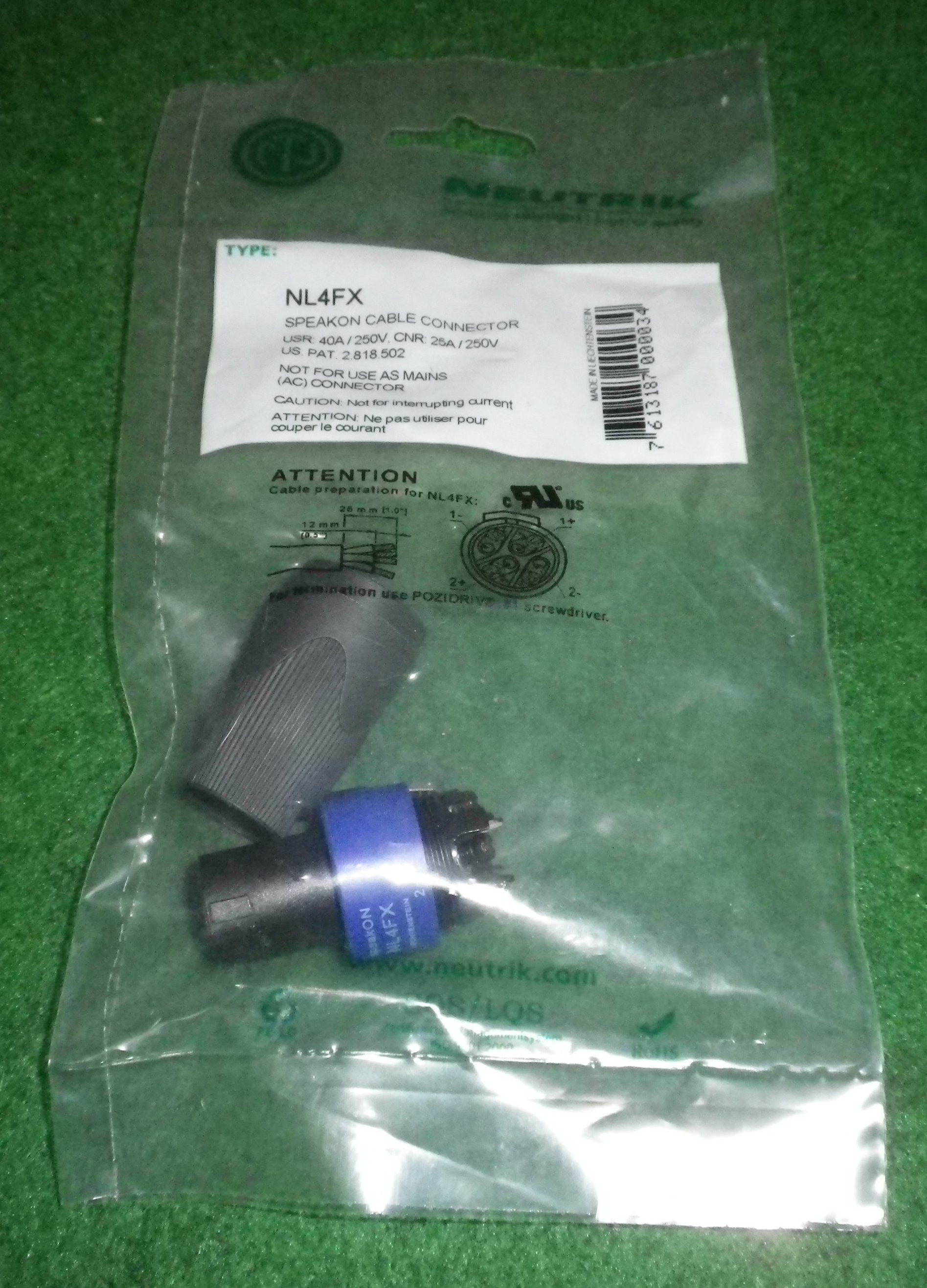 Neutrik Professional Four-Pole Speakon Speaker Connector - Model NL4FX