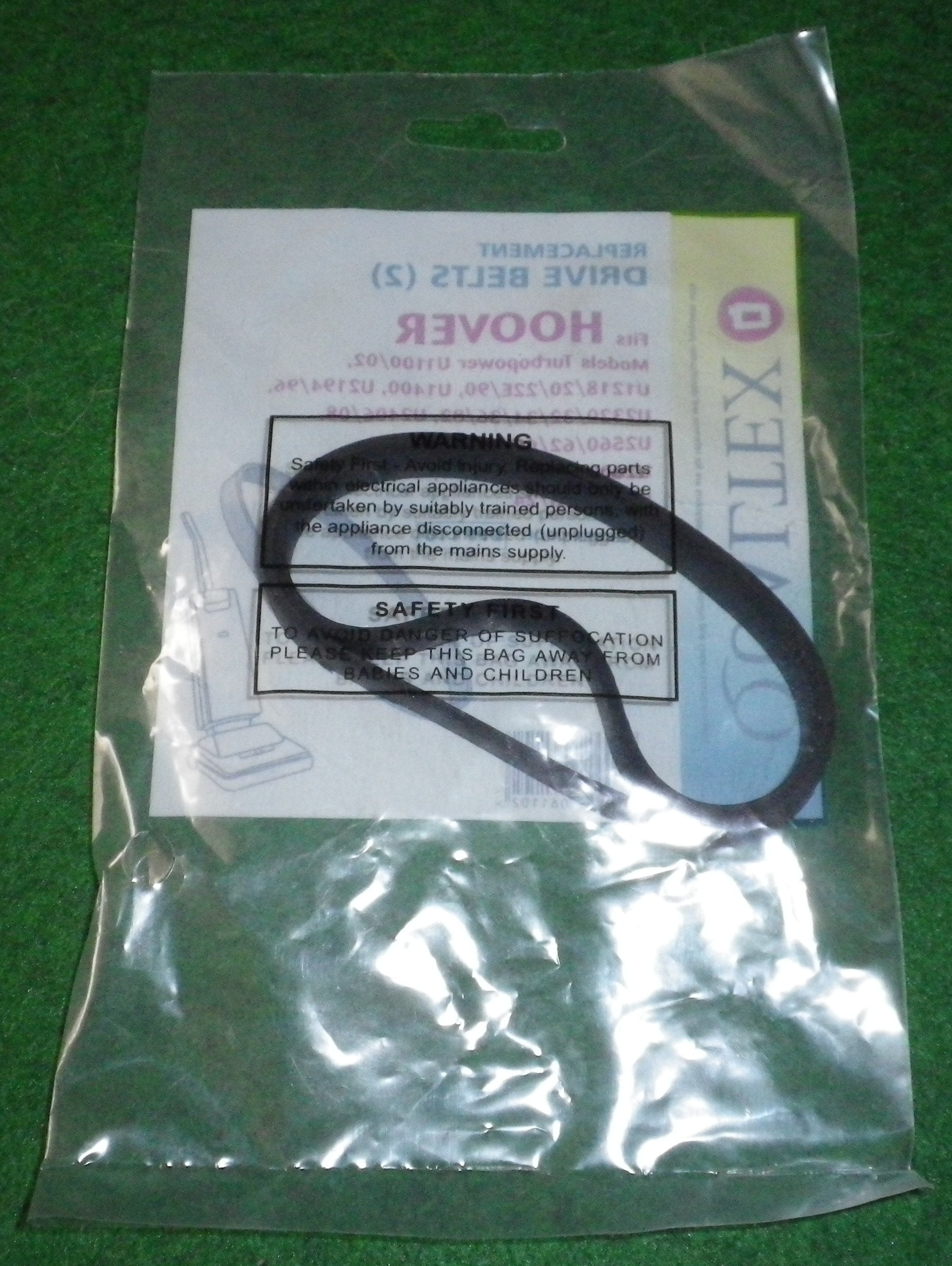 Hoover TurboLark and TurboPower Vacuum Cleaner Agitator Belts - Pack of 2 by Qualtex (Part # PPP110)
