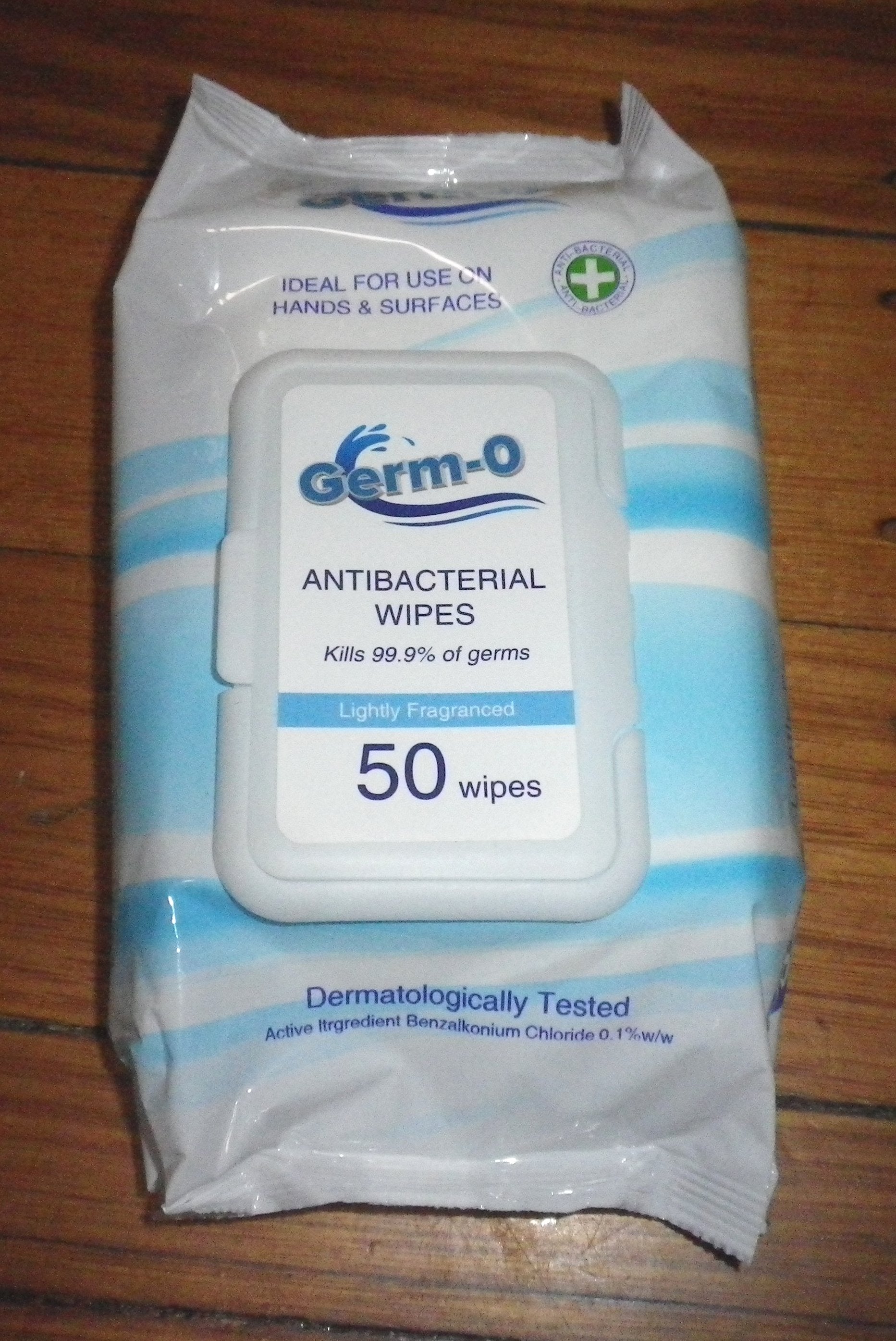 GermO Antibacterial Hand and Surface Cleaning Wipes - Pack of 50 Pieces (#WIPE - 1713)